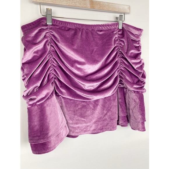 Wild Fable Velvet Fairy Grunge Cinched Mini Skirt XXL Purple Lovers Swiftie - Picture 7 of 9